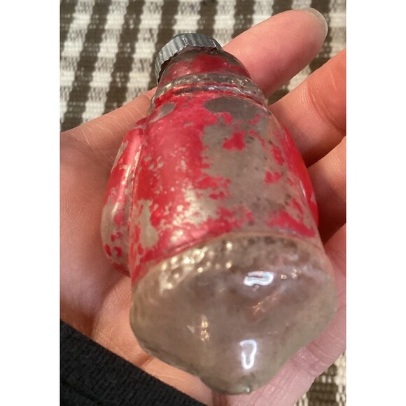 Vintage Mercury Glass Santa Claus Small Christmas Tree Ornaments Painted - Picture 9 of 11